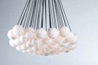 Wired-Alabaster Globe Chandelier