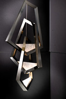 Wired-DC-Cust Chrome Interlocking Chandelier